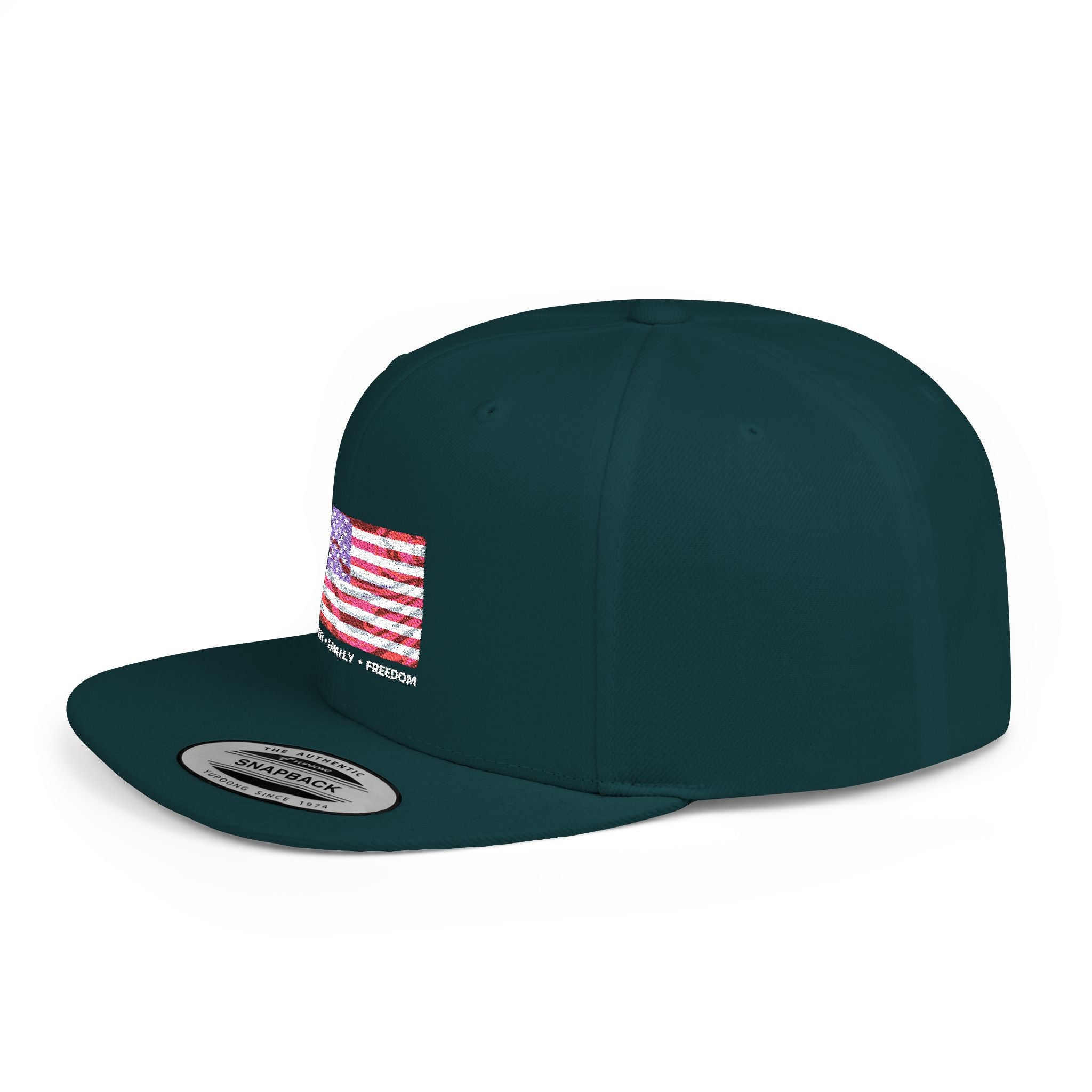 Faith*Family*Freedom Patriotic Flat Bill Snapback Hat with Glitter American Flag, USA Pride, Men's & Women's Accessories, Fourth of July, Summer Fashion
