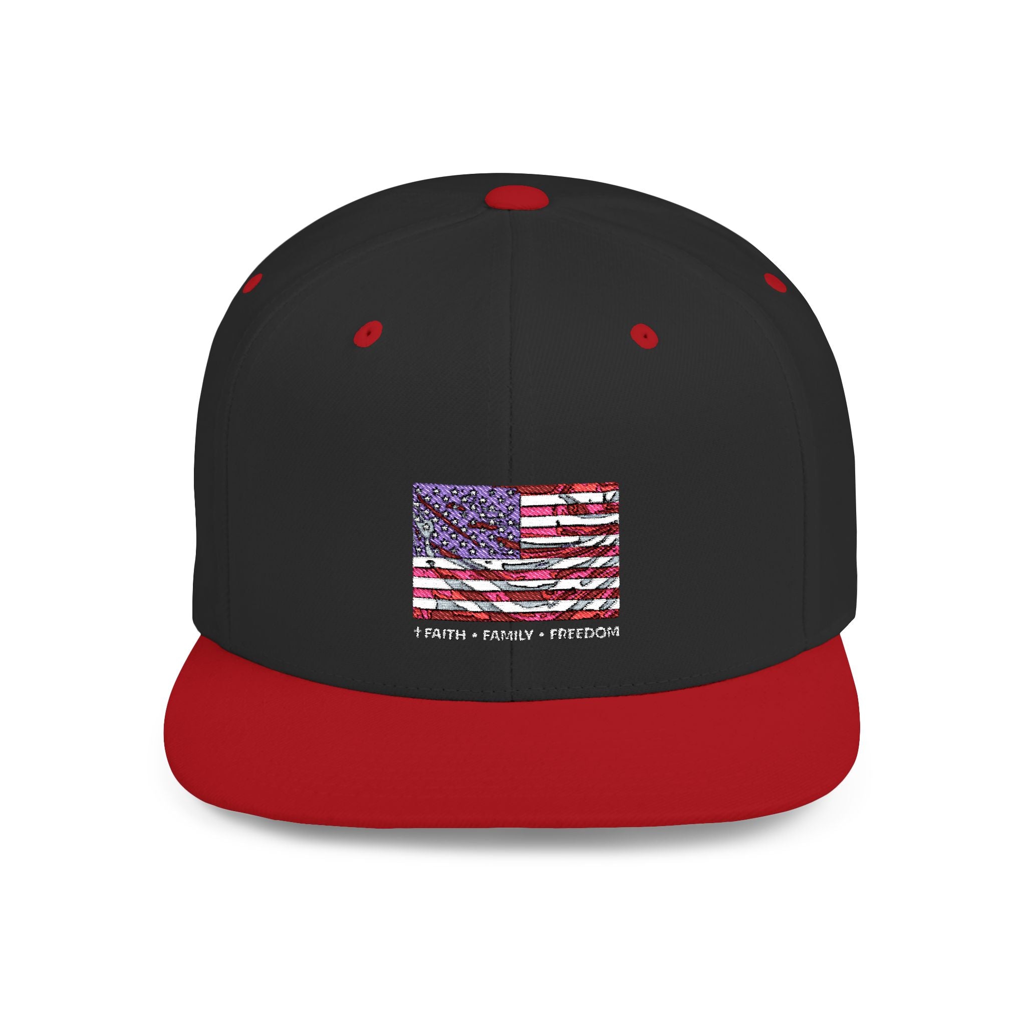 Faith*Family*Freedom Patriotic Flat Bill Snapback Hat with Glitter American Flag, USA Pride, Men's & Women's Accessories, Fourth of July, Summer Fashion