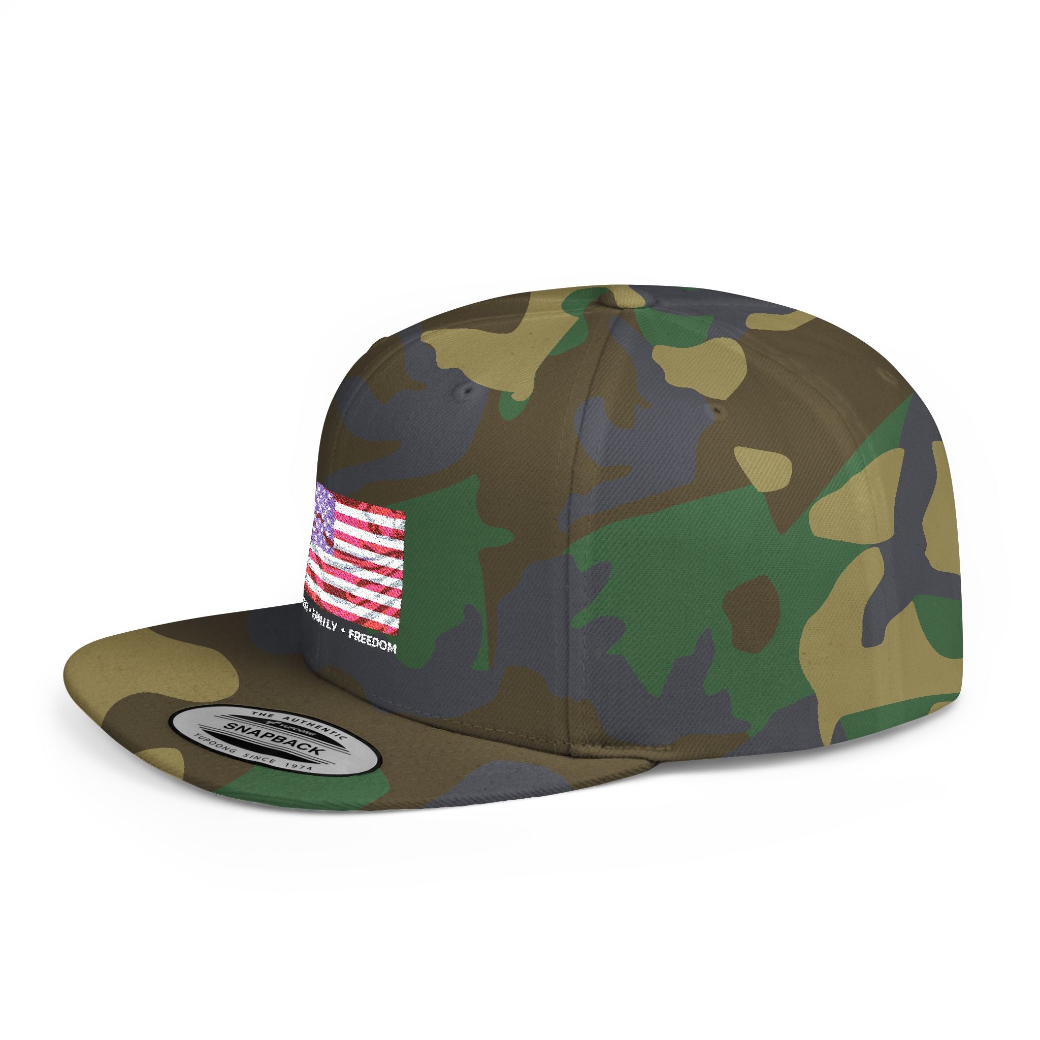 Faith*Family*Freedom Patriotic Flat Bill Snapback Hat with Glitter American Flag, USA Pride, Men's & Women's Accessories, Fourth of July, Summer Fashion