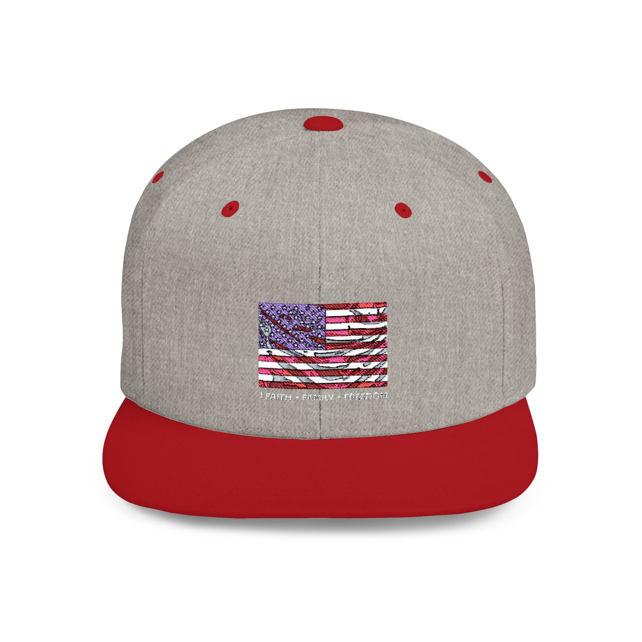Faith*Family*Freedom Patriotic Flat Bill Snapback Hat with Glitter American Flag, USA Pride, Men's & Women's Accessories, Fourth of July, Summer Fashion