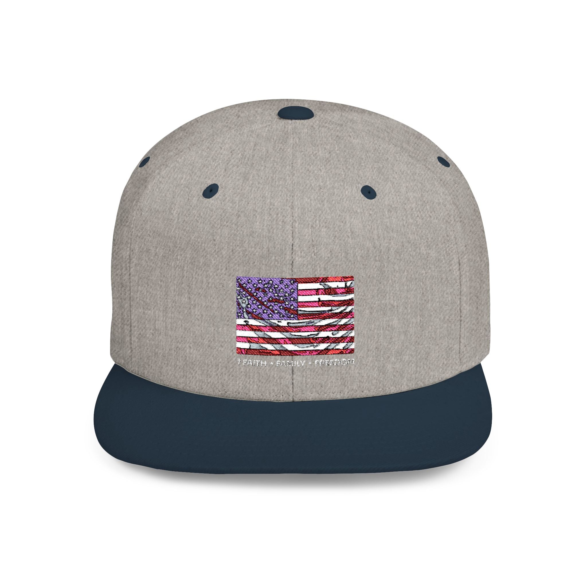 Faith*Family*Freedom Patriotic Flat Bill Snapback Hat with Glitter American Flag, USA Pride, Men's & Women's Accessories, Fourth of July, Summer Fashion