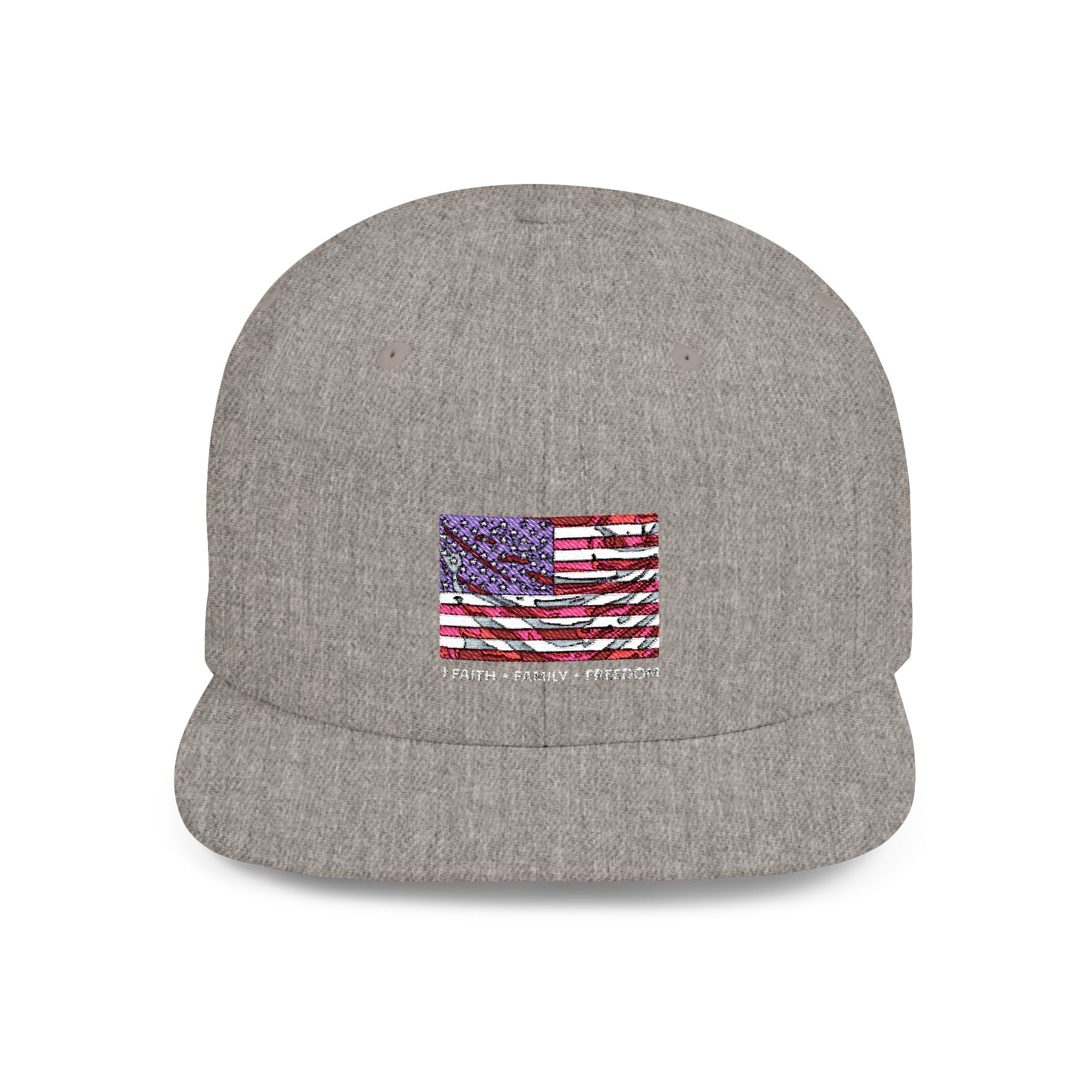 Faith*Family*Freedom Patriotic Flat Bill Snapback Hat with Glitter American Flag, USA Pride, Men's & Women's Accessories, Fourth of July, Summer Fashion
