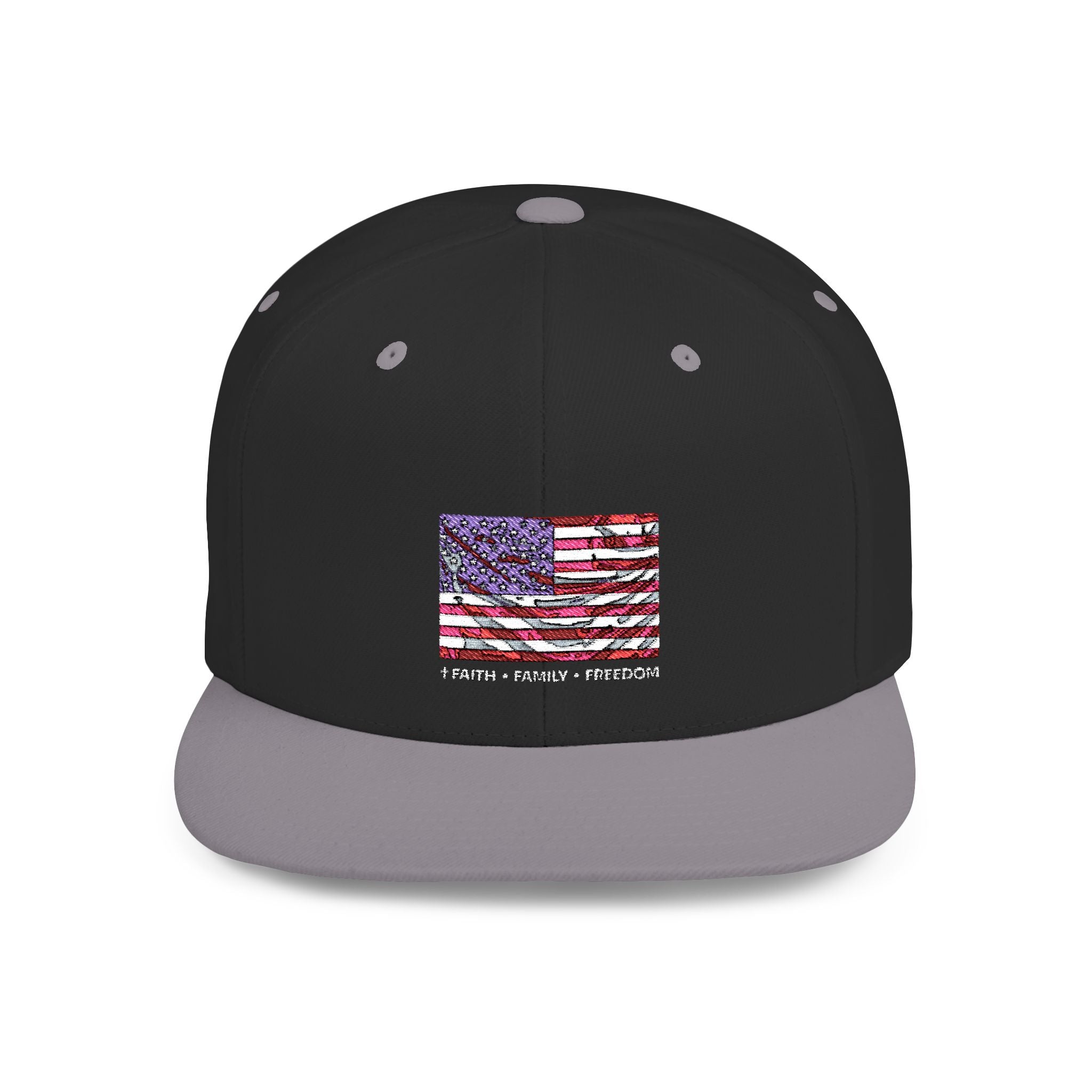 Faith*Family*Freedom Patriotic Flat Bill Snapback Hat with Glitter American Flag, USA Pride, Men's & Women's Accessories, Fourth of July, Summer Fashion