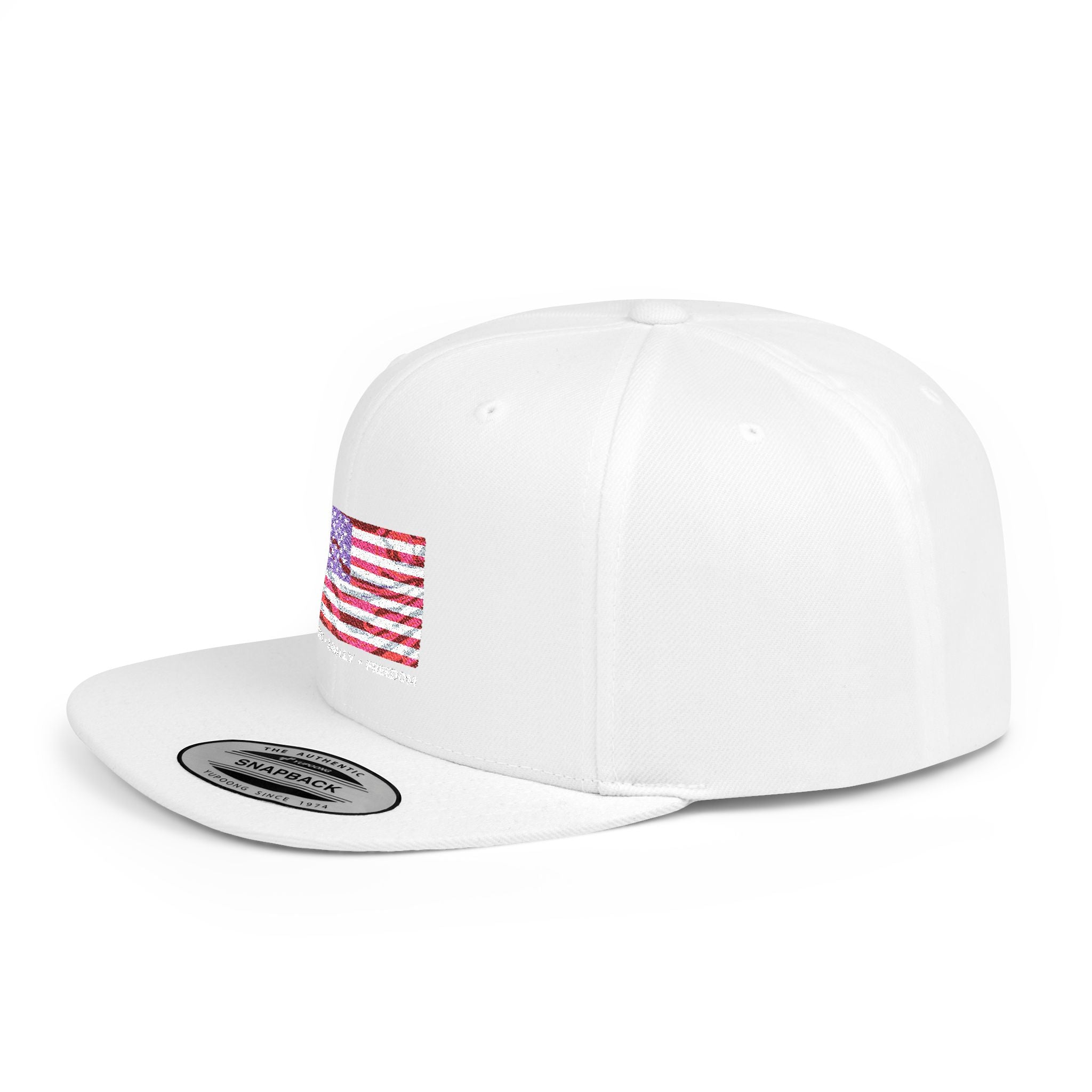 Faith*Family*Freedom Patriotic Flat Bill Snapback Hat with Glitter American Flag, USA Pride, Men's & Women's Accessories, Fourth of July, Summer Fashion