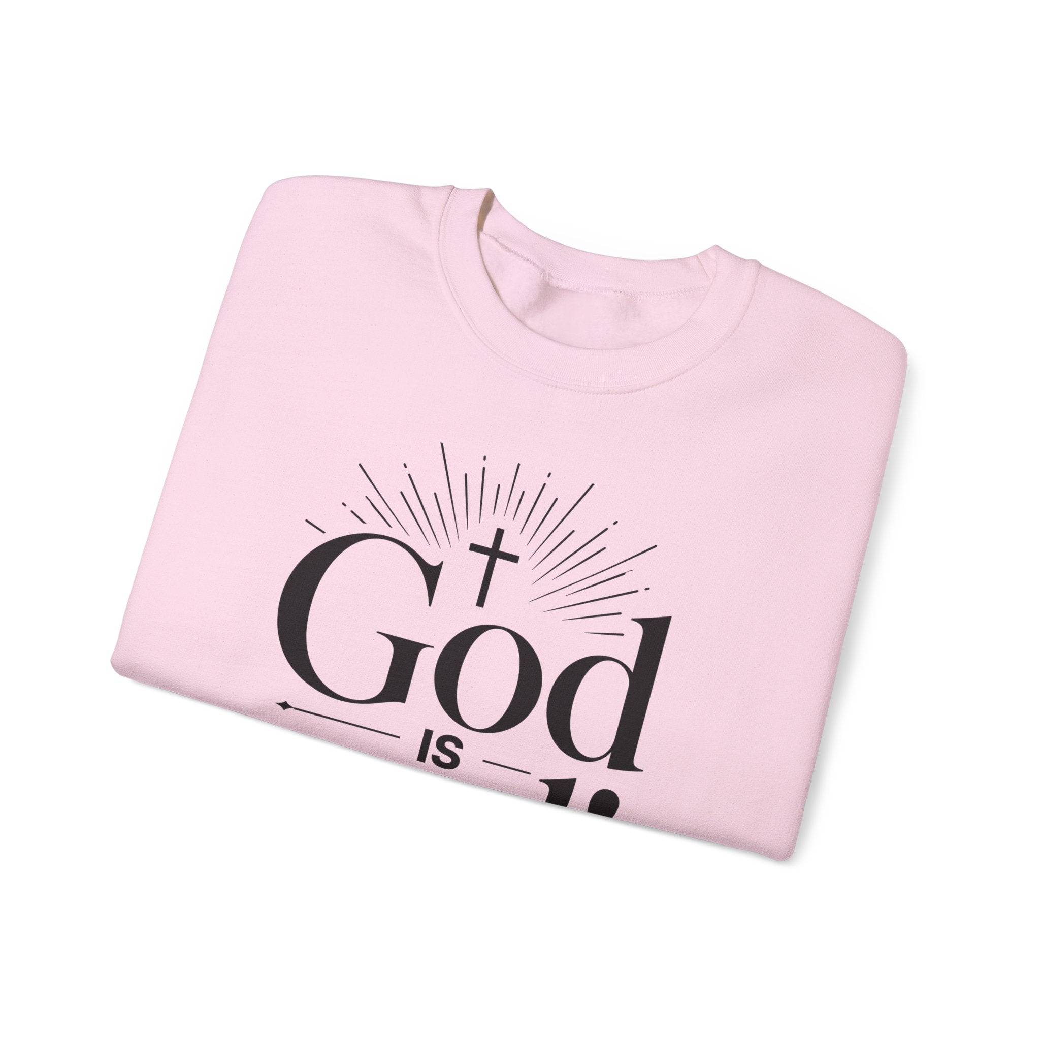 God Is Real! Where do I start?  Crewneck Sweatshirt — Christian Faith Inspirational Pullover