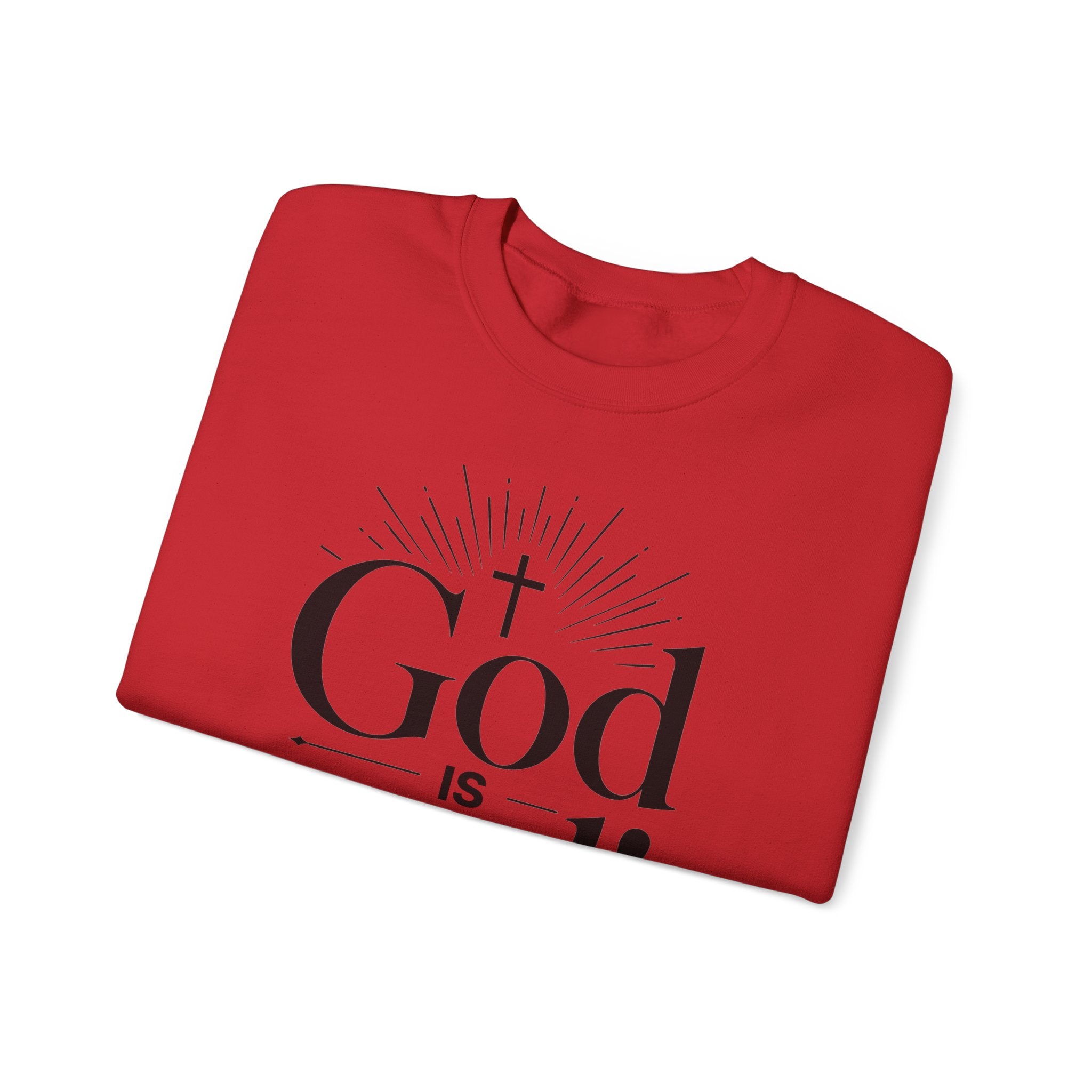God Is Real! Where do I start?  Crewneck Sweatshirt — Christian Faith Inspirational Pullover
