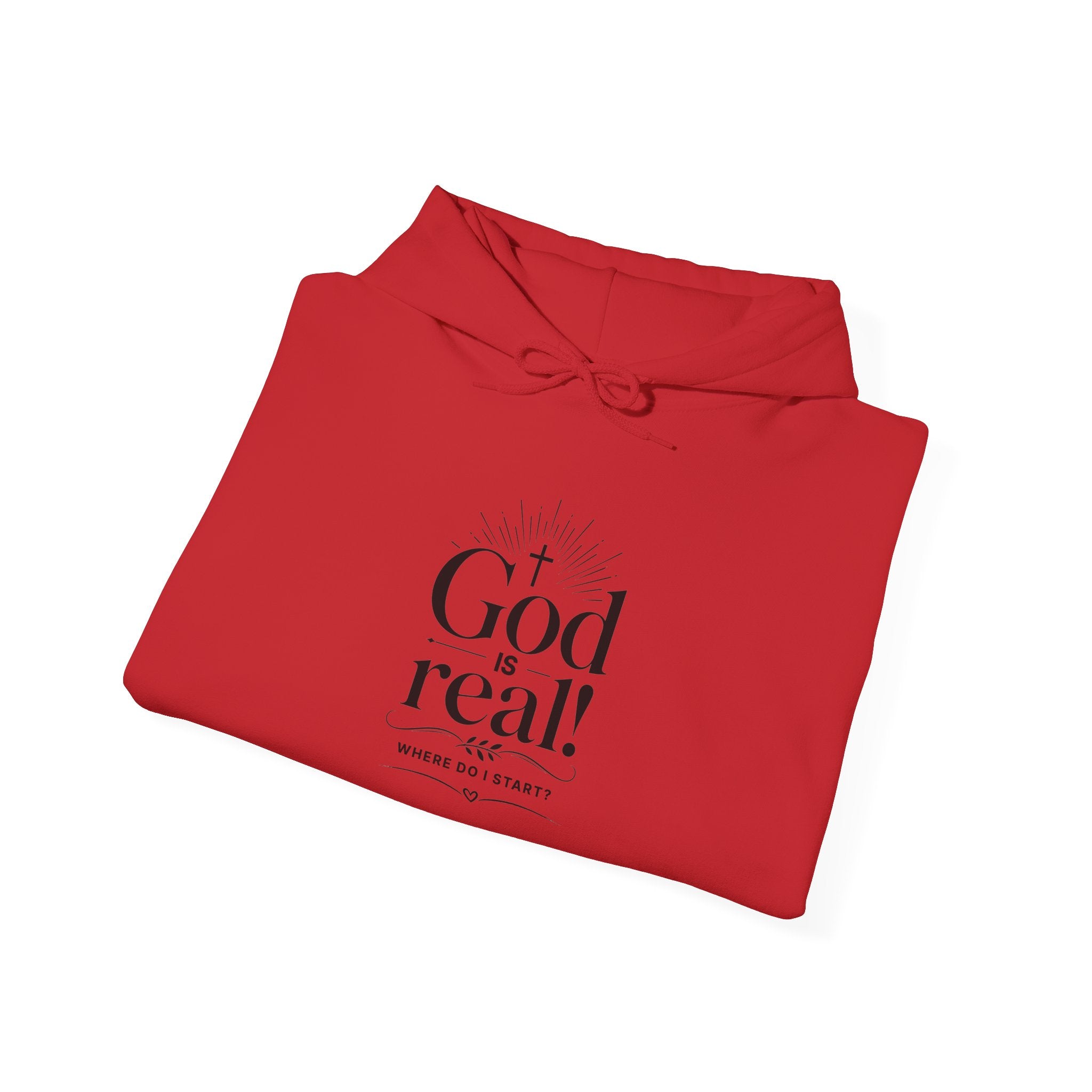 Christian 'God is Real! Where do I start? ' Minimalist Hoodie — Faith-Based Inspirational Sweatshirt